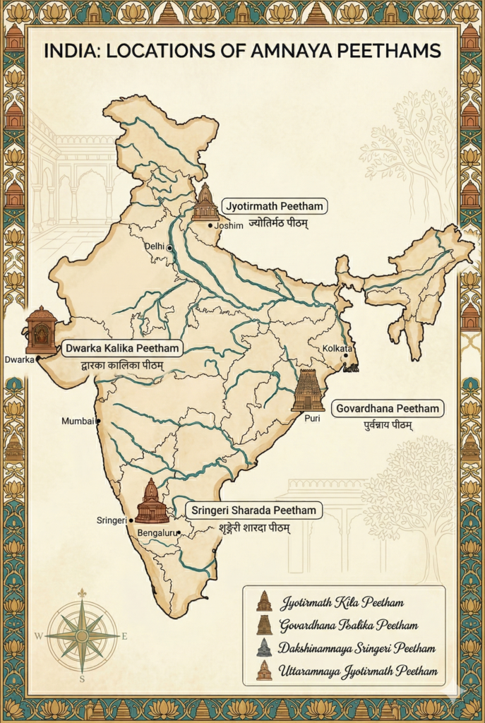 india locations of amnaya peethams